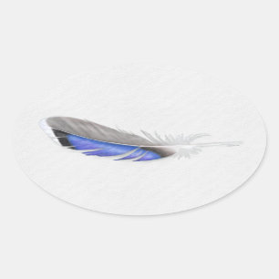 Mallard Duck Feather Watercolor Ovaler Aufkleber