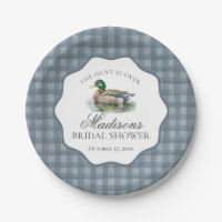Mallard Duck Hunting Blue Gingham Brautparty