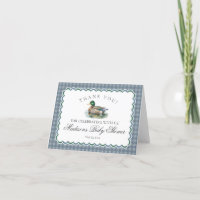 Mallard Duck Hunting Blue Gingham Dankeschön Karte