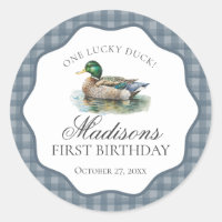 Mallard Duck Hunting Gingham Boy Birthday Siegel