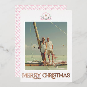 Mallard Duck Monogram Gold Foil Weihnachtskarte Folieneinladung