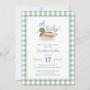 Mallard Duck OH BABY Country Hunting Baby Show Einladung