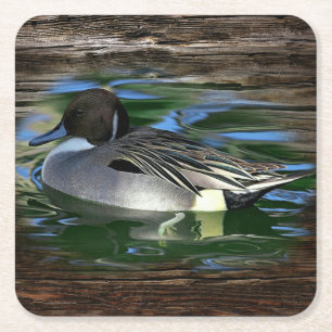 Mallard Duck on Lake Rechteckiger Pappuntersetzer