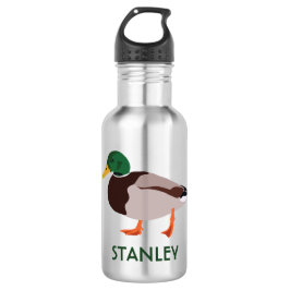 Mallard Duck Realistische Illustration Personalisi Edelstahlflasche