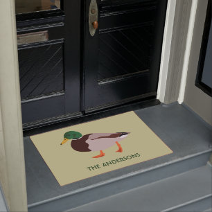 Mallard Duck Realistische Illustration Personalisi Fußmatte