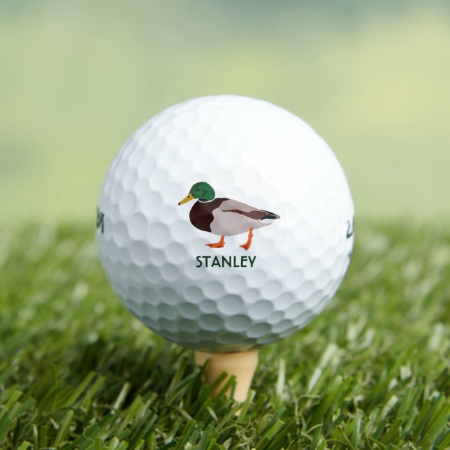 Mallard Duck Realistische Illustration Personalisi Golfball (Insitu T-Shirt)