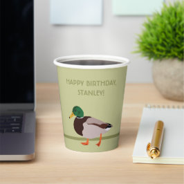 Mallard Duck Realistische Illustration Personalisi Pappbecher