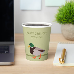 Mallard Duck Realistische Illustration Personalisi Pappbecher