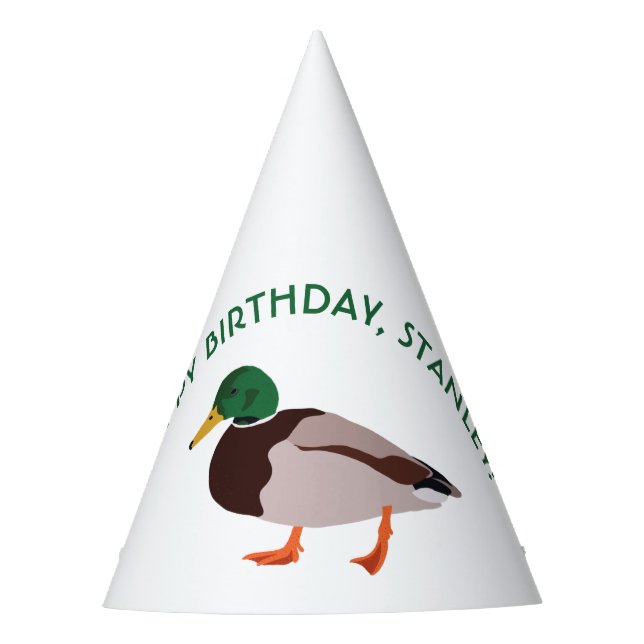 Mallard Duck Realistische Illustration Personalisi Partyhütchen (Vorderseite)