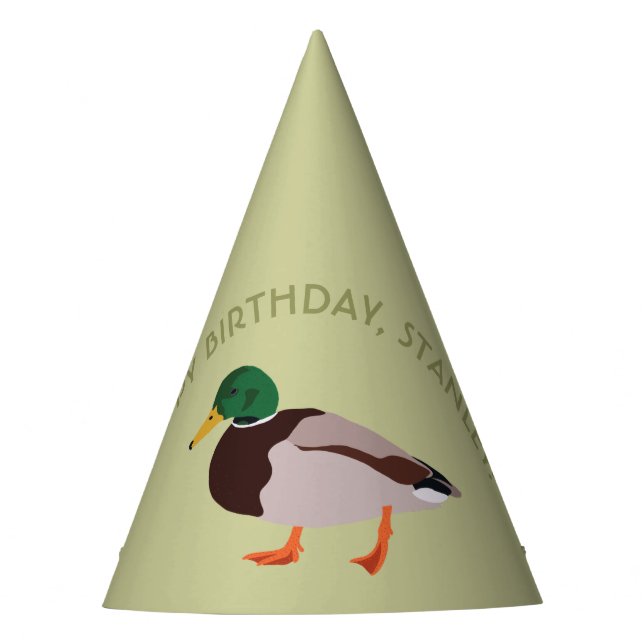 Mallard Duck Realistische Illustration Personalisi Partyhütchen (Vorderseite)