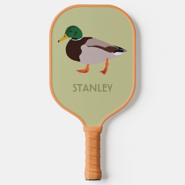 Mallard Duck Realistische Illustration Personalisi Pickleball Schläger (Vorderseite)