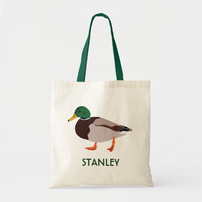Mallard Duck Realistische Illustration Personalisi Tragetasche (Vorne)