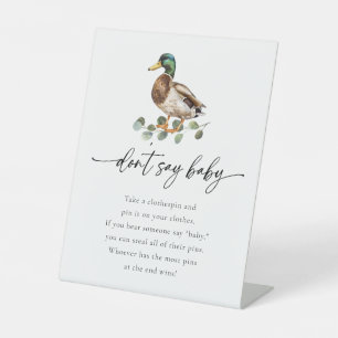 Mallard Duck Say Baby Game Baby Shower Sockelschild