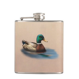 Mallard Duck Vinyl Wrapped Flask Flachmann