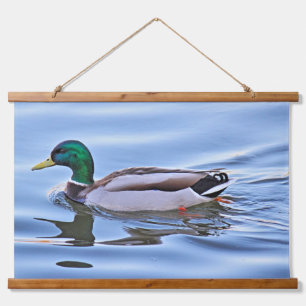 Mallard Duck Wandteppich Mit Holzrahmen