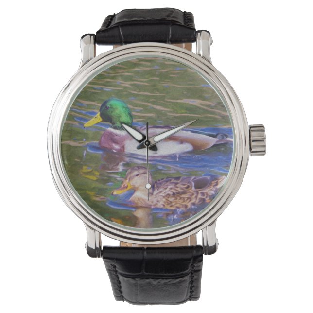 Mallard Ducks Armbanduhr (Vorderseite)