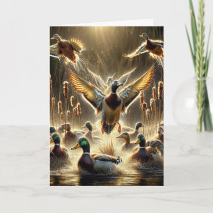 Mallard Encks in Pond zum Geburtstag Karte