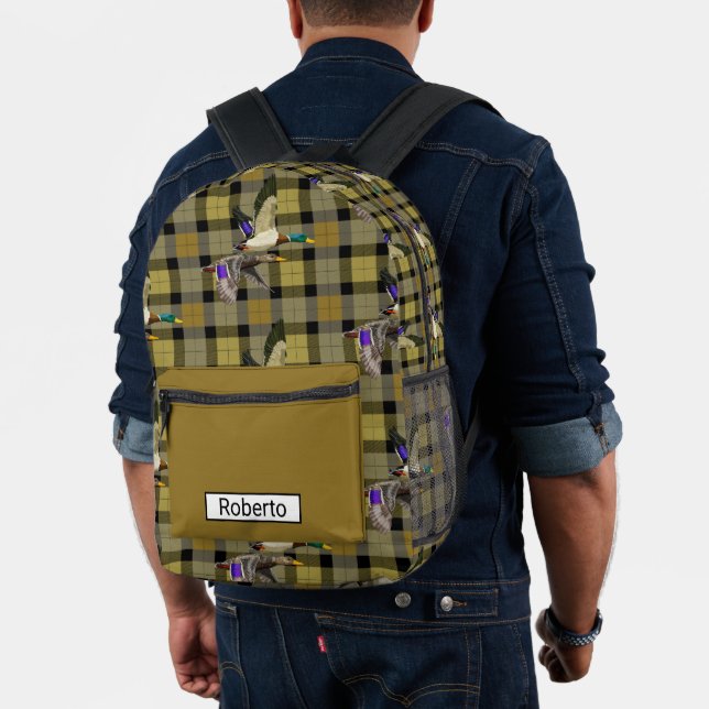 Mallard-Enten auf Kariert Bedruckter Rucksack (Insitu (Modell))