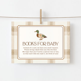 Mallard-Enten-Baby-Shower-Bücher für Baby Begleitkarte