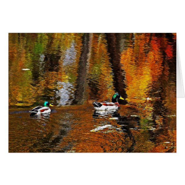 Mallard Enten in Herbstfarben (Vorderseite (Horizontal))