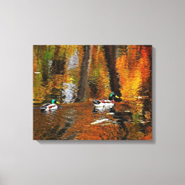 Mallard Enten in Herbstfarben Leinwanddruck