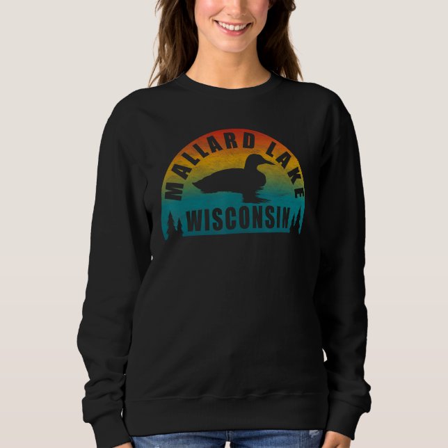 Mallard Lake Northern Wisconsin Sunset Loon Sweatshirt (Vorderseite)