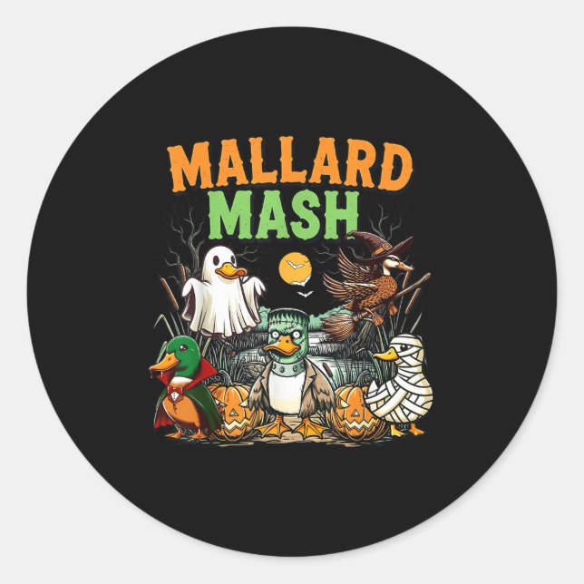 Mallard Mash Funny Y Duck Soky Ghost Jagd Hallo Runder Aufkleber (Vorderseite)