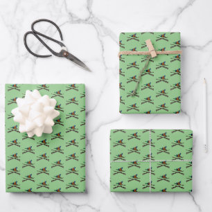 Mallard Shotgun Duck Jagdmuster Grün Geschenkpapier Set
