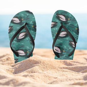 Mallards Schwimmen im Wassermuster Flip Flops