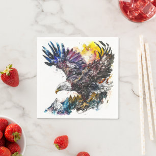 Mallesty Eagle Wasserfarbe Serviette