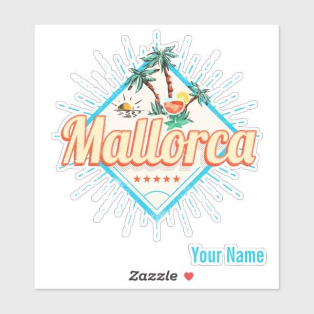 Mallorca Baleareninsel Retro Parrot Vintag Aufkleber (Blatt)