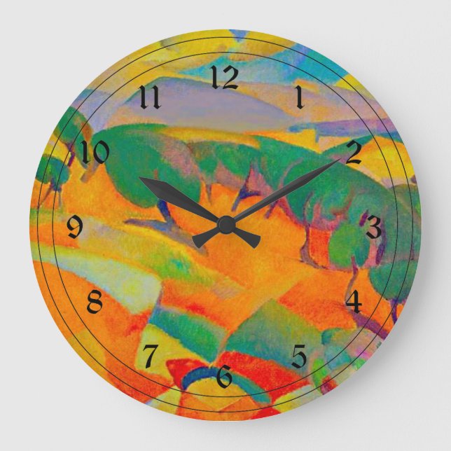 Mallorca-Berge, Malerei durch Leo Gestel Große Wanduhr (Vorderseite)