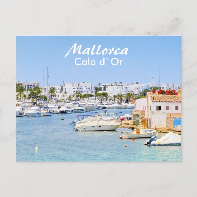 Mallorca Hafen von Cala d`Or Postkarte (Vorderseite)