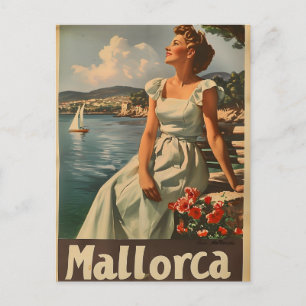 Mallorca-Küste, 1950 Eleganz der Vergangenheit Postkarte