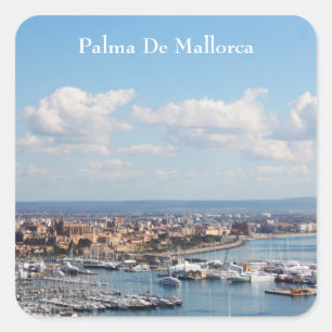 Mallorca-Meerblick Quadratischer Aufkleber