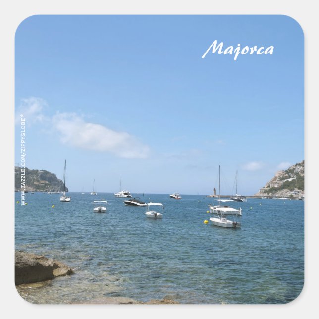 Mallorca Quadratischer Aufkleber (Vorderseite)