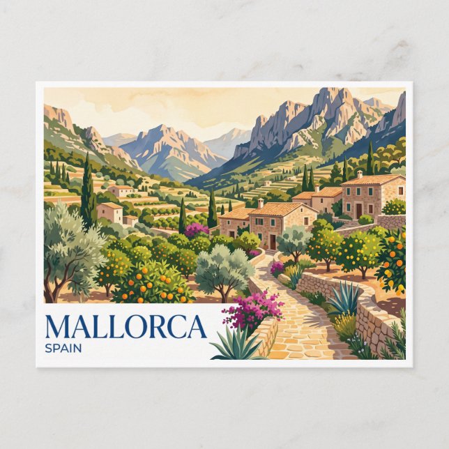 Mallorca Sóller Spanien Postkarte (Vorderseite)