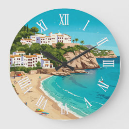 Mallorca Spain Travel Vintage Große Wanduhr