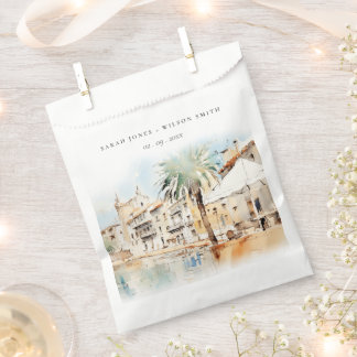 Mallorca Spanien Aquarell-Landschaft Hochzeit Geschenktütchen