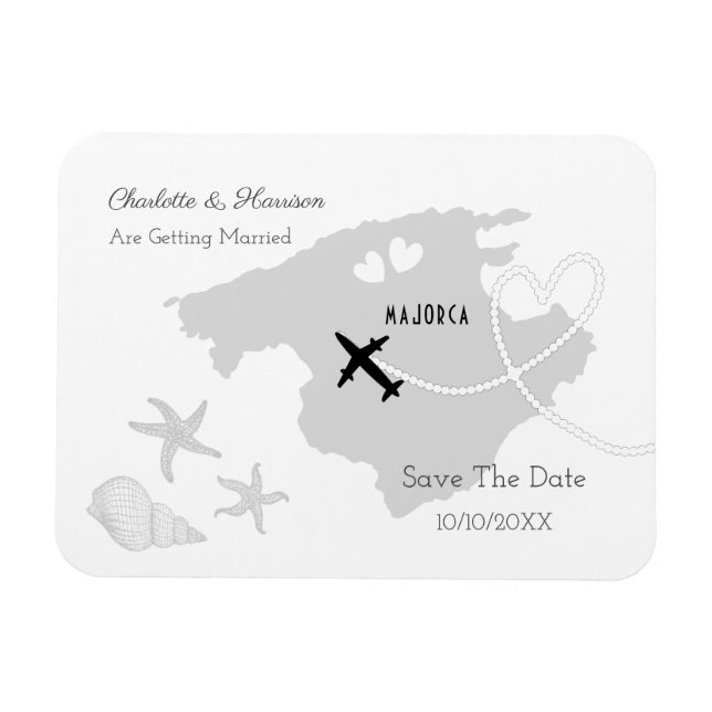 Mallorca Spanien Hochzeit Ziel Save the Date Magnet (Horizontal)