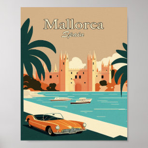 Mallorca Spanien Minimalistisches Vintag Art Poste Poster