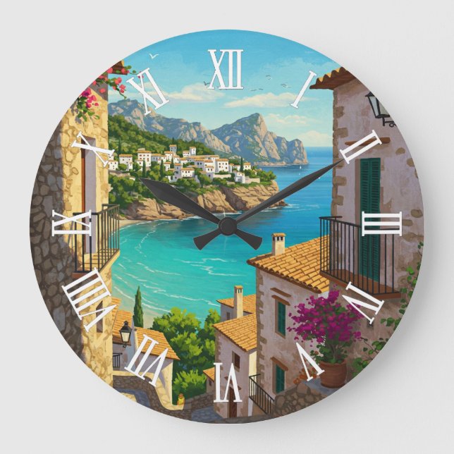 Mallorca Spanien Reise Große Wanduhr (Vorderseite)