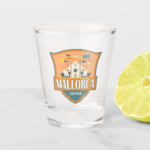 Mallorca Spanien Reisen Retro Abzeichen Schnapsglas
