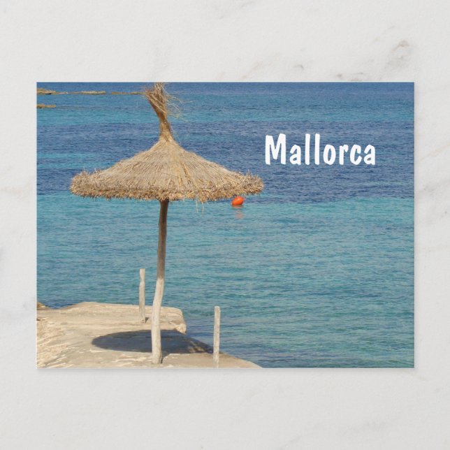 Mallorca - Strohschirm Postkarte (Vorderseite)
