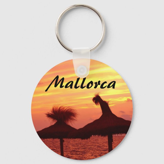 Mallorca Sunset Travel Foto Souvenir Schlüsselanhänger (Vorderseite)