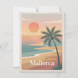 Mallorca Vintag minimalistisch Postkarte