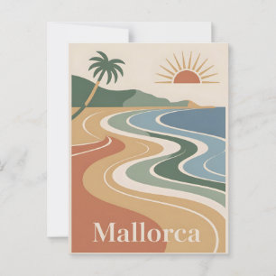 Mallorca Vintag minimalistisch Postkarte