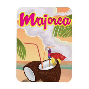 Mallorca Vintage-Reiseposter. Magnet