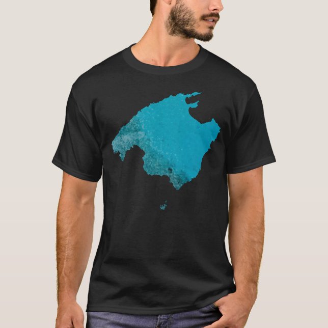 Mallorca Wasserkarte T-Shirt (Vorderseite)
