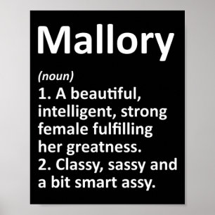 Mallory Definition Personalisierter Name Lustiges Poster